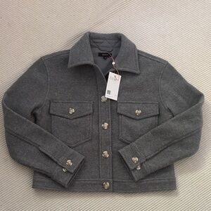 Quince 100% Merino Wool Cropped Shirt Jacket